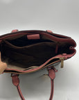 Michael Kors Grey & Pink Coated Canvas Satchel Bag