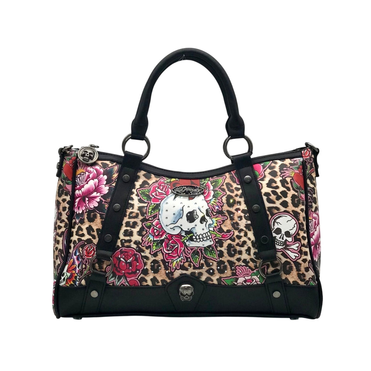 Ed Hardy Leopard Skull Tattoo Satchel Bag