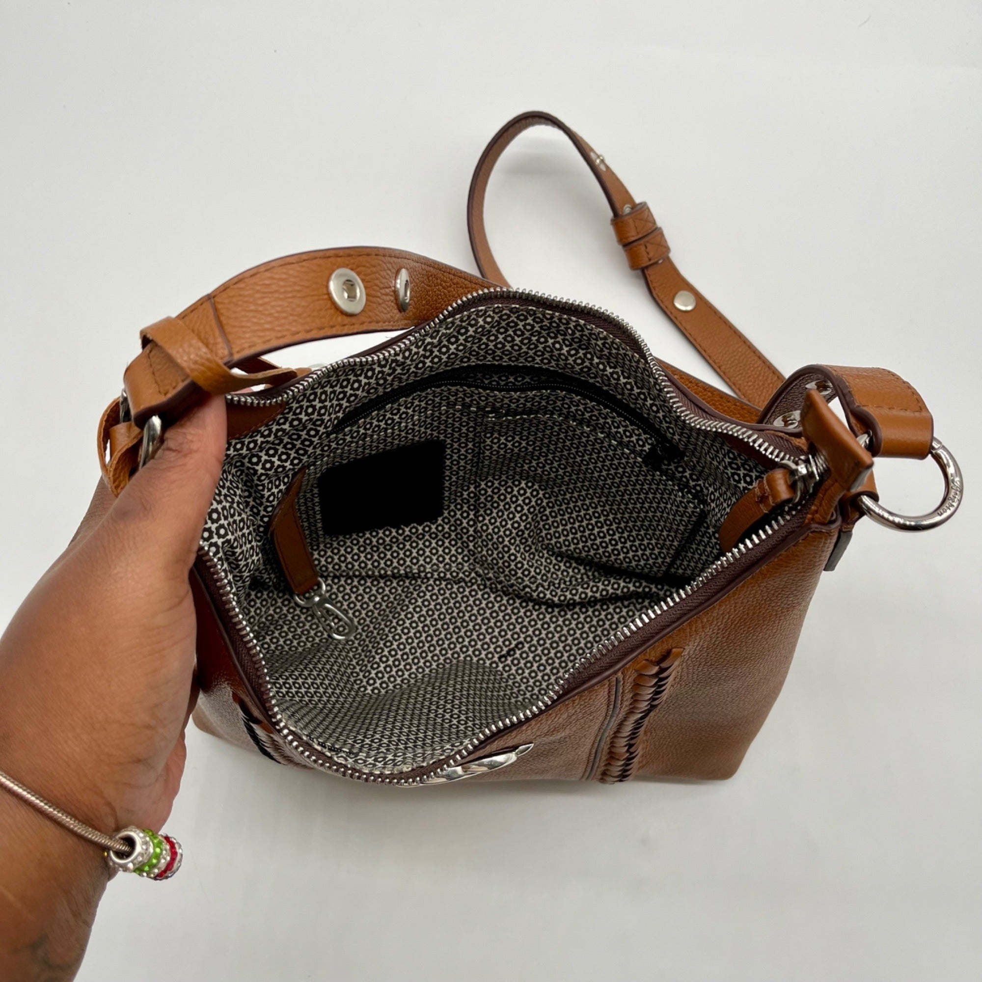 Brighton Brown Pebbled Leather Shoulder Bag