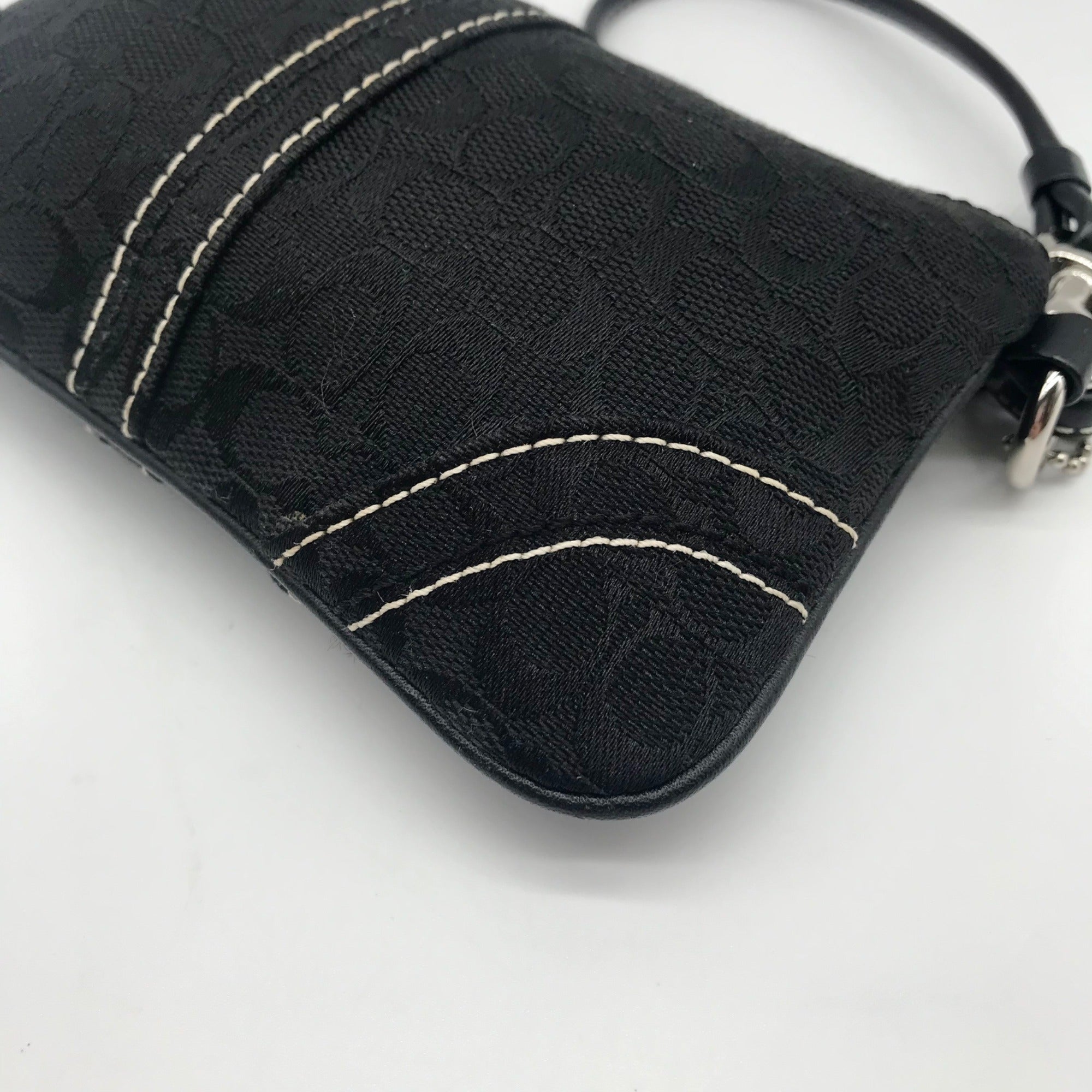 Coach Black Canvas Vintage Wristlet