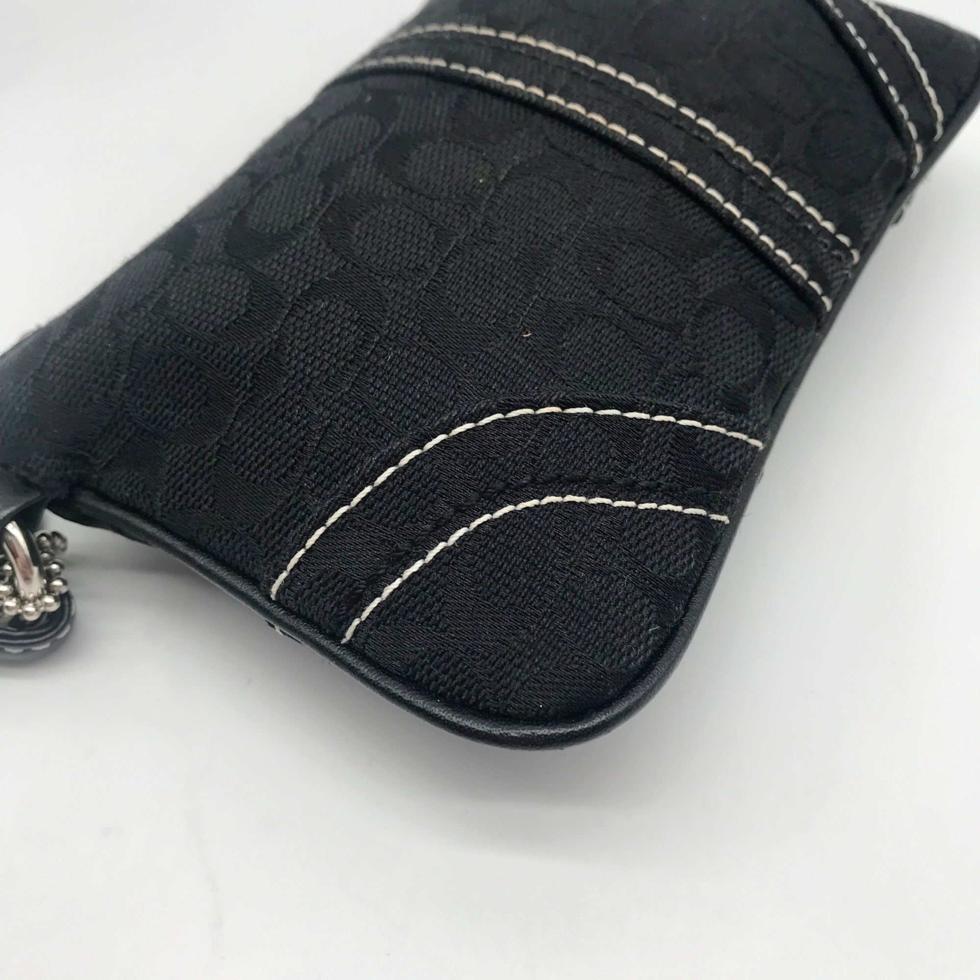 Coach Black Canvas Vintage Wristlet