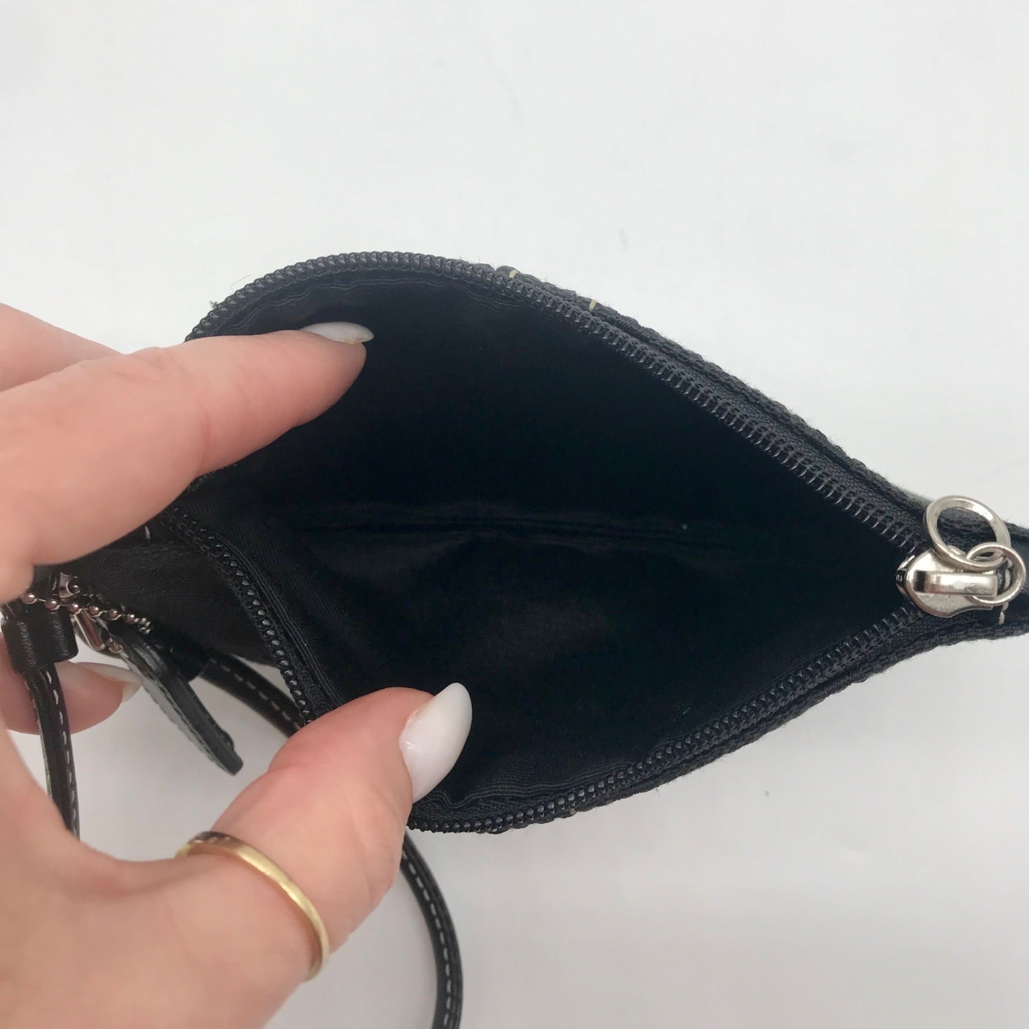 Coach Black Canvas Vintage Wristlet