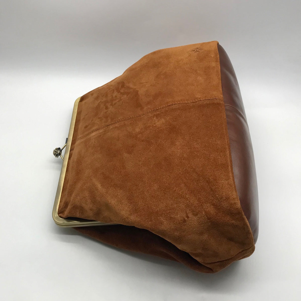Patricia Nash Brown Suede Framed Shoulder Bag
