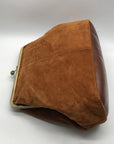 Patricia Nash Brown Suede Framed Shoulder Bag