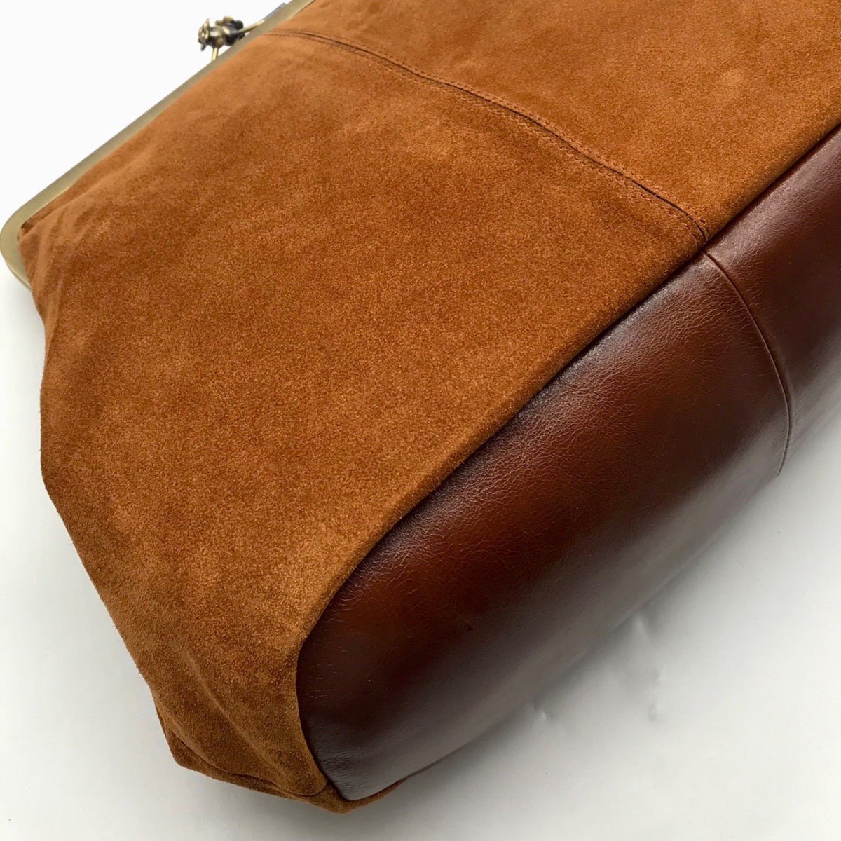 Patricia Nash Brown Suede Framed Shoulder Bag