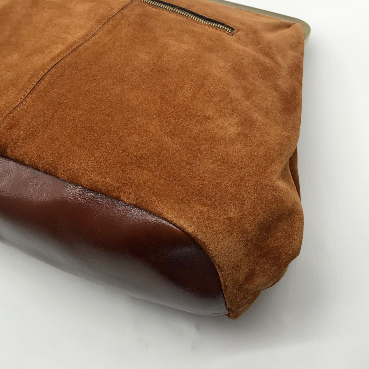 Patricia Nash Brown Suede Framed Shoulder Bag
