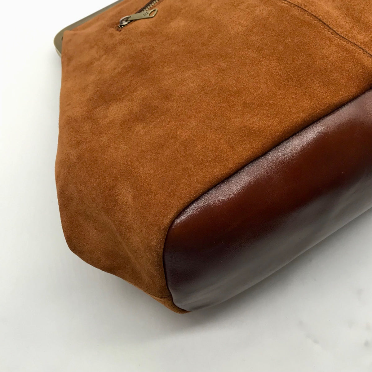Patricia Nash Brown Suede Framed Shoulder Bag
