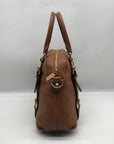 Michael Kors Brown Pebbled Leather Bedford Legacy Medium Convertible Satchel Bag