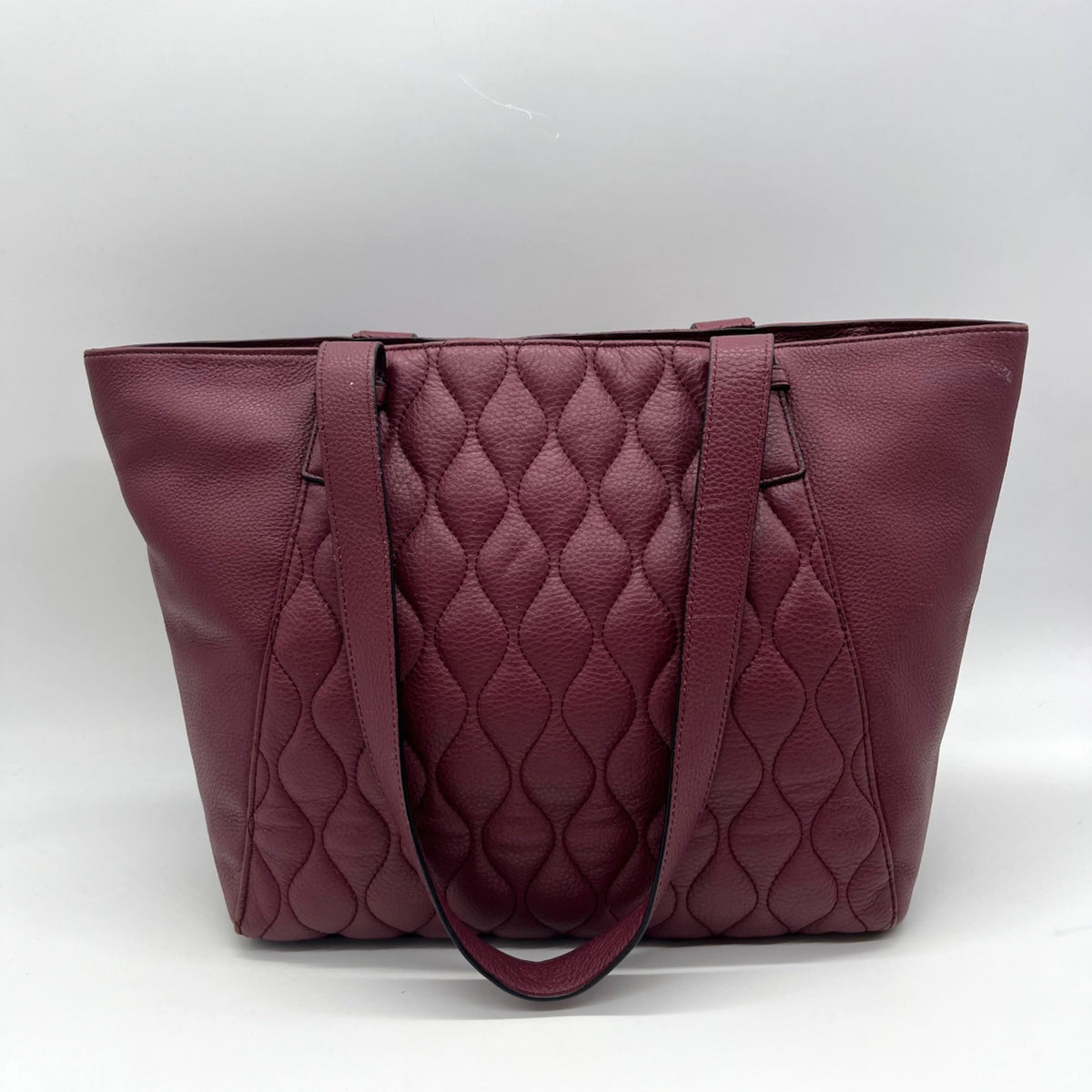 Vera Bradley Burgundy Quilted Leather Tote Bag