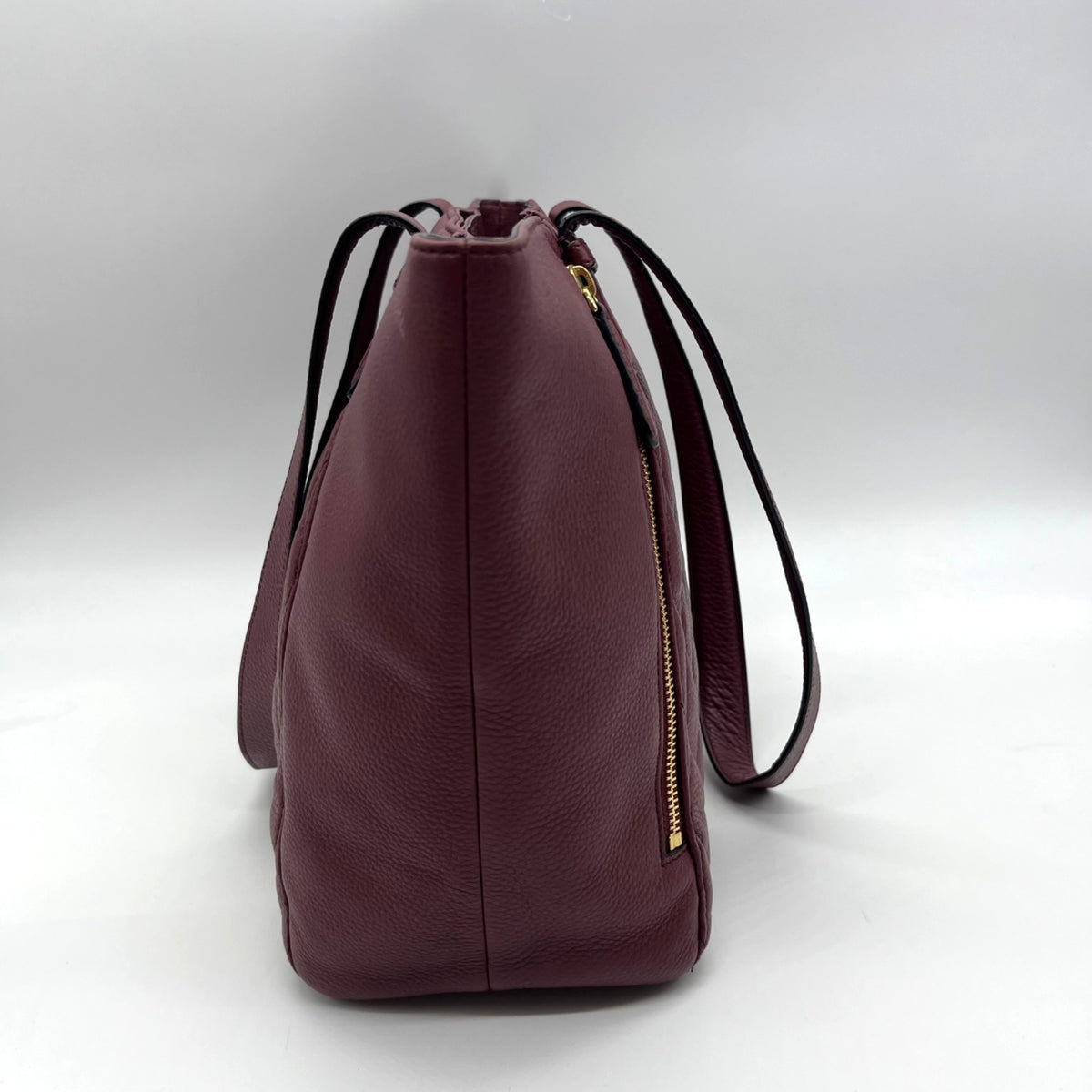 Vera Bradley Burgundy Quilted Leather Tote Bag