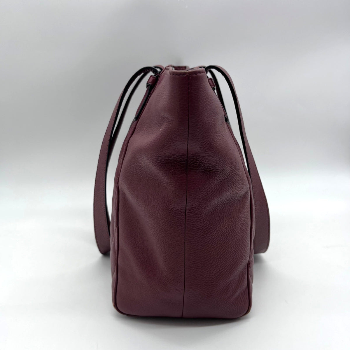 Vera Bradley Burgundy Quilted Leather Tote Bag