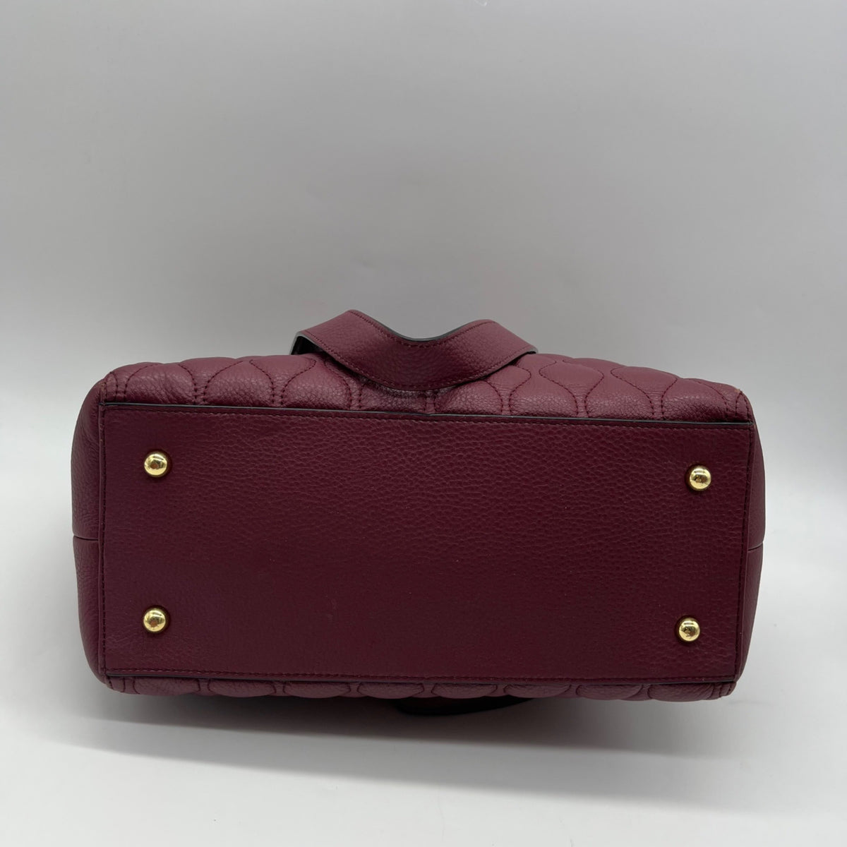Vera Bradley Burgundy Quilted Leather Tote Bag