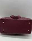 Vera Bradley Burgundy Quilted Leather Tote Bag