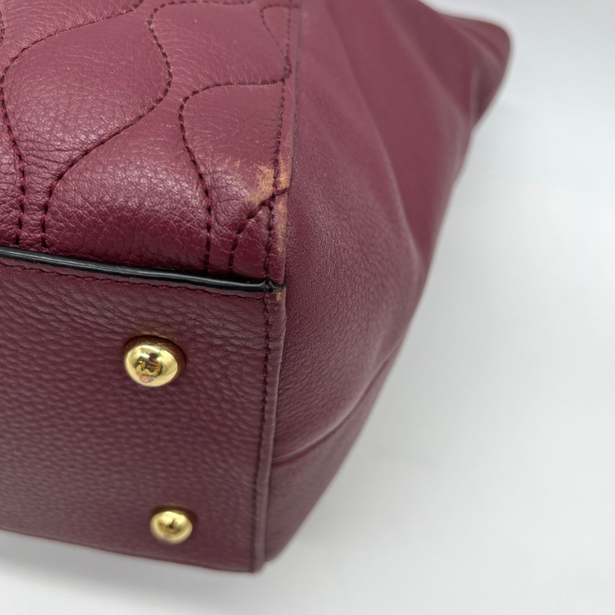 Vera Bradley Burgundy Quilted Leather Tote Bag