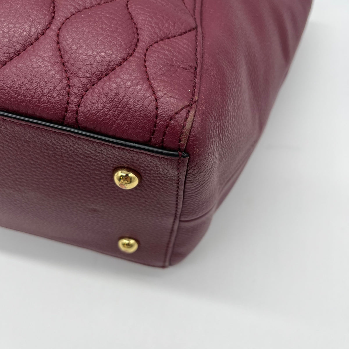 Vera Bradley Burgundy Quilted Leather Tote Bag