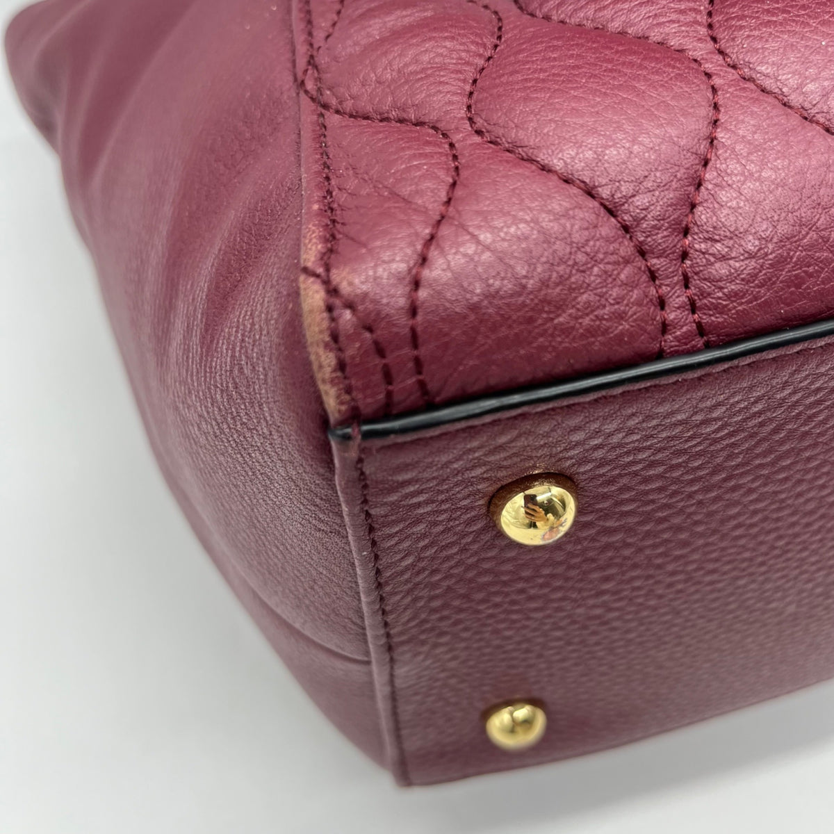 Vera Bradley Burgundy Quilted Leather Tote Bag