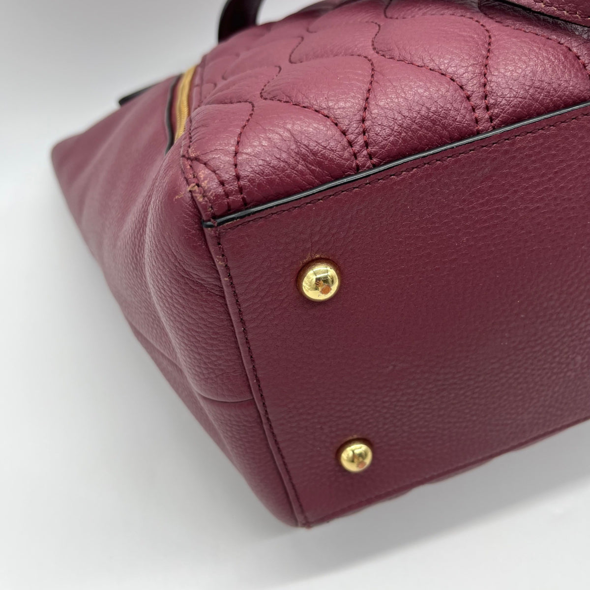 Vera Bradley Burgundy Quilted Leather Tote Bag
