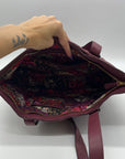Vera Bradley Burgundy Quilted Leather Tote Bag
