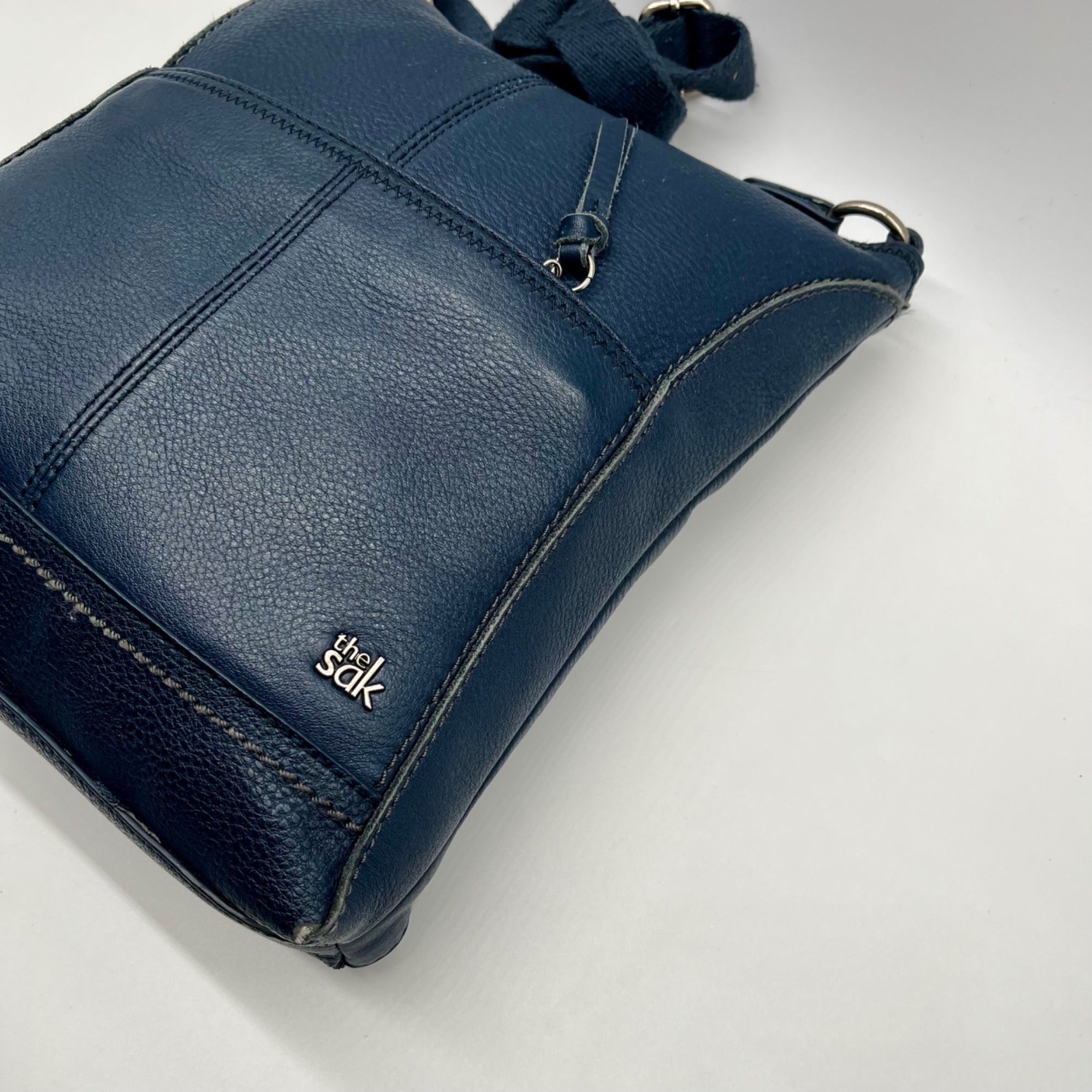 The Sak Blue Leather Crossbody Bag