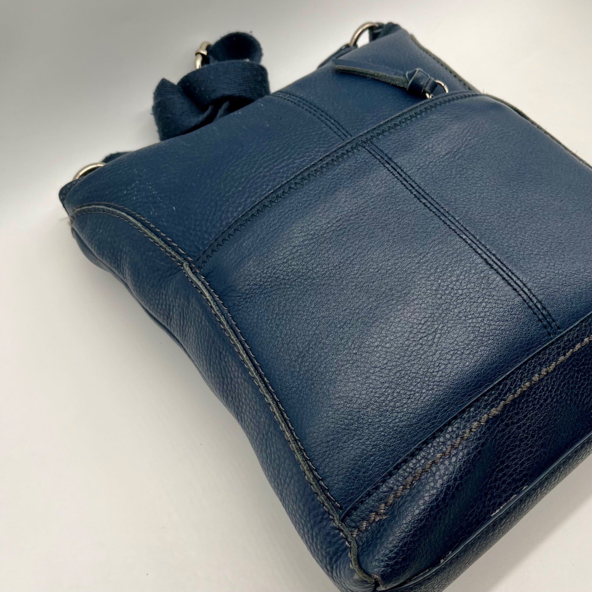 The Sak Blue Leather Crossbody Bag
