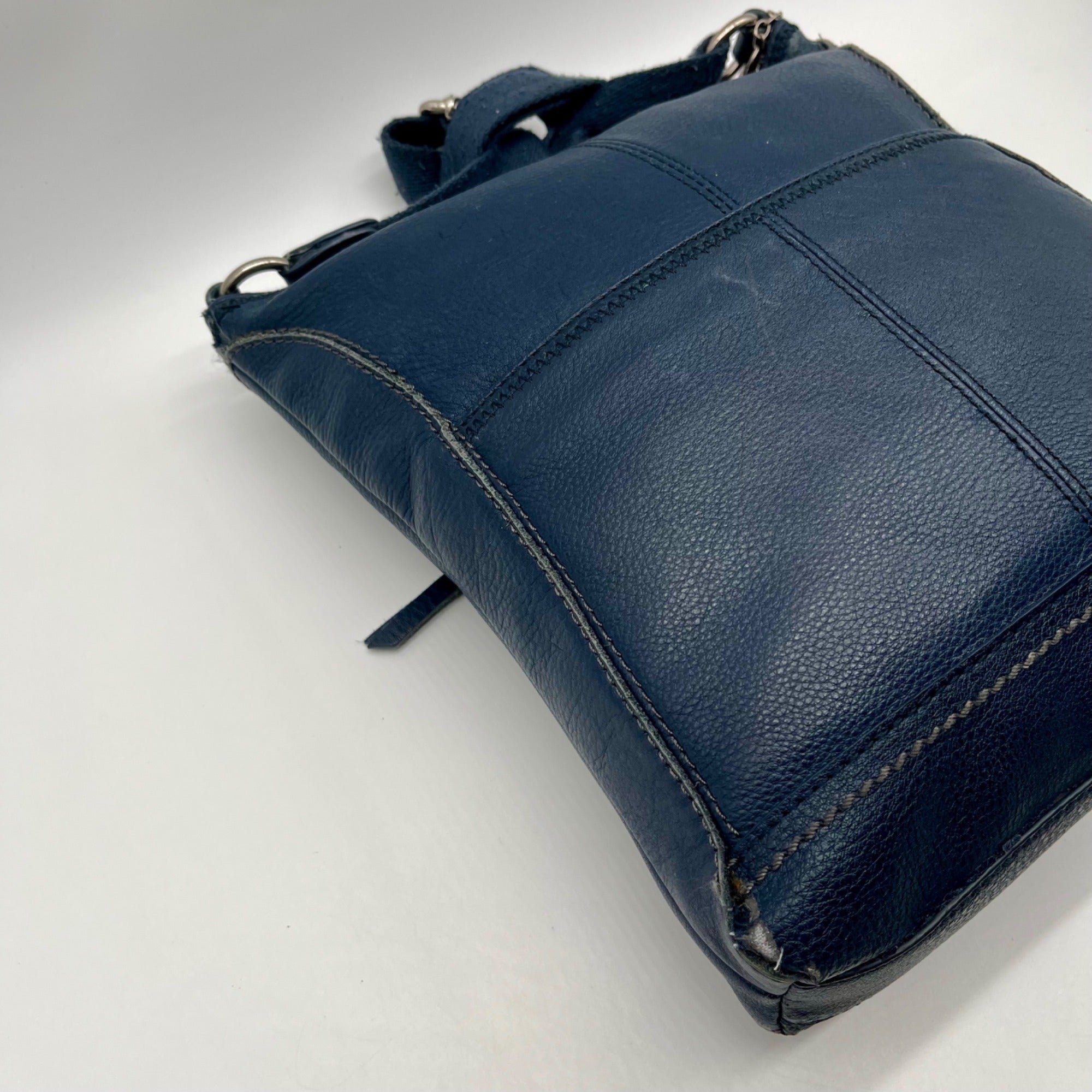 The Sak Blue Leather Crossbody Bag