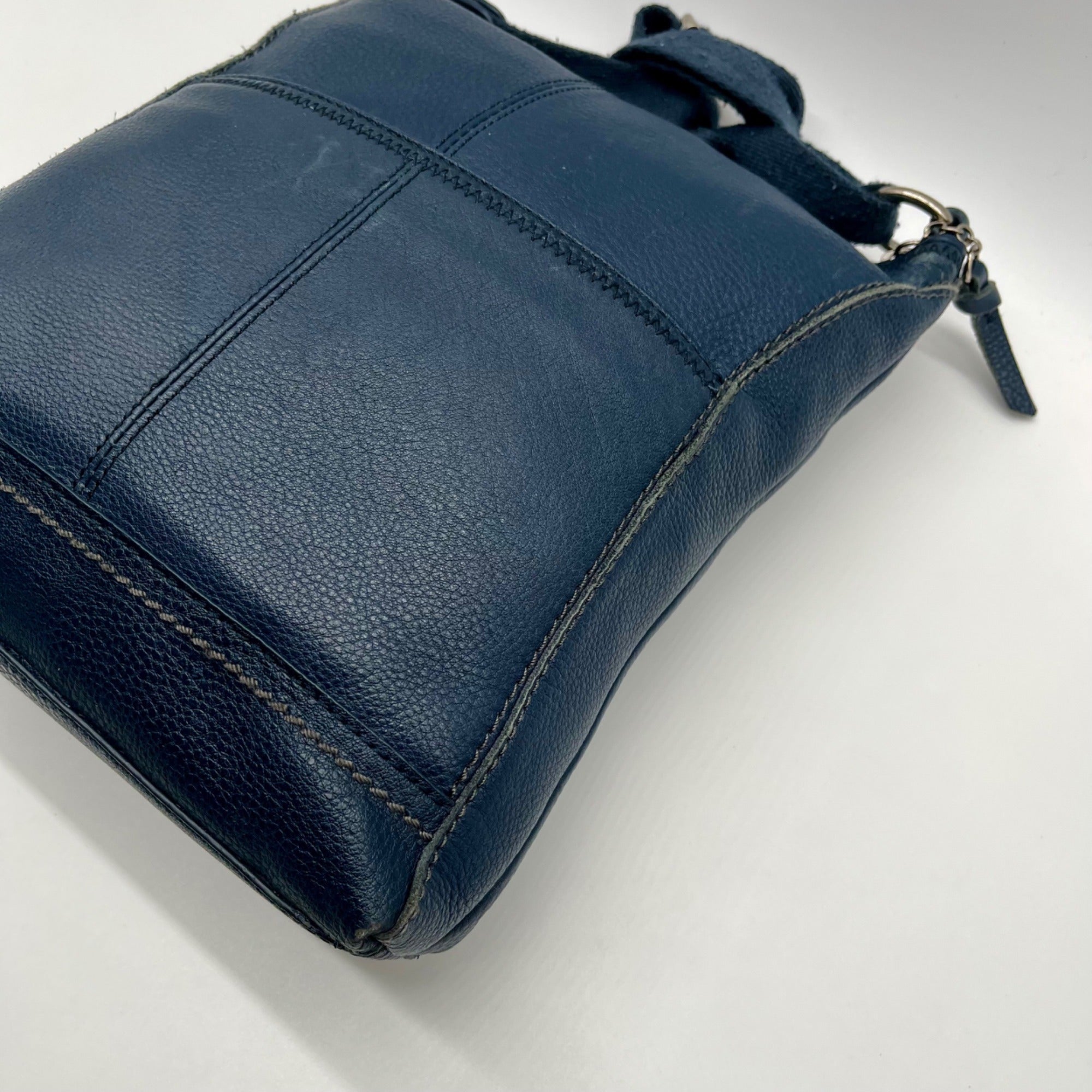 The Sak Blue Leather Crossbody Bag