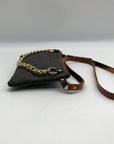 Michael Kors Brown Coated Canvas Monogram Chain Belt Bag
