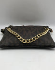 Michael Kors Brown Coated Canvas Monogram Chain Belt Bag
