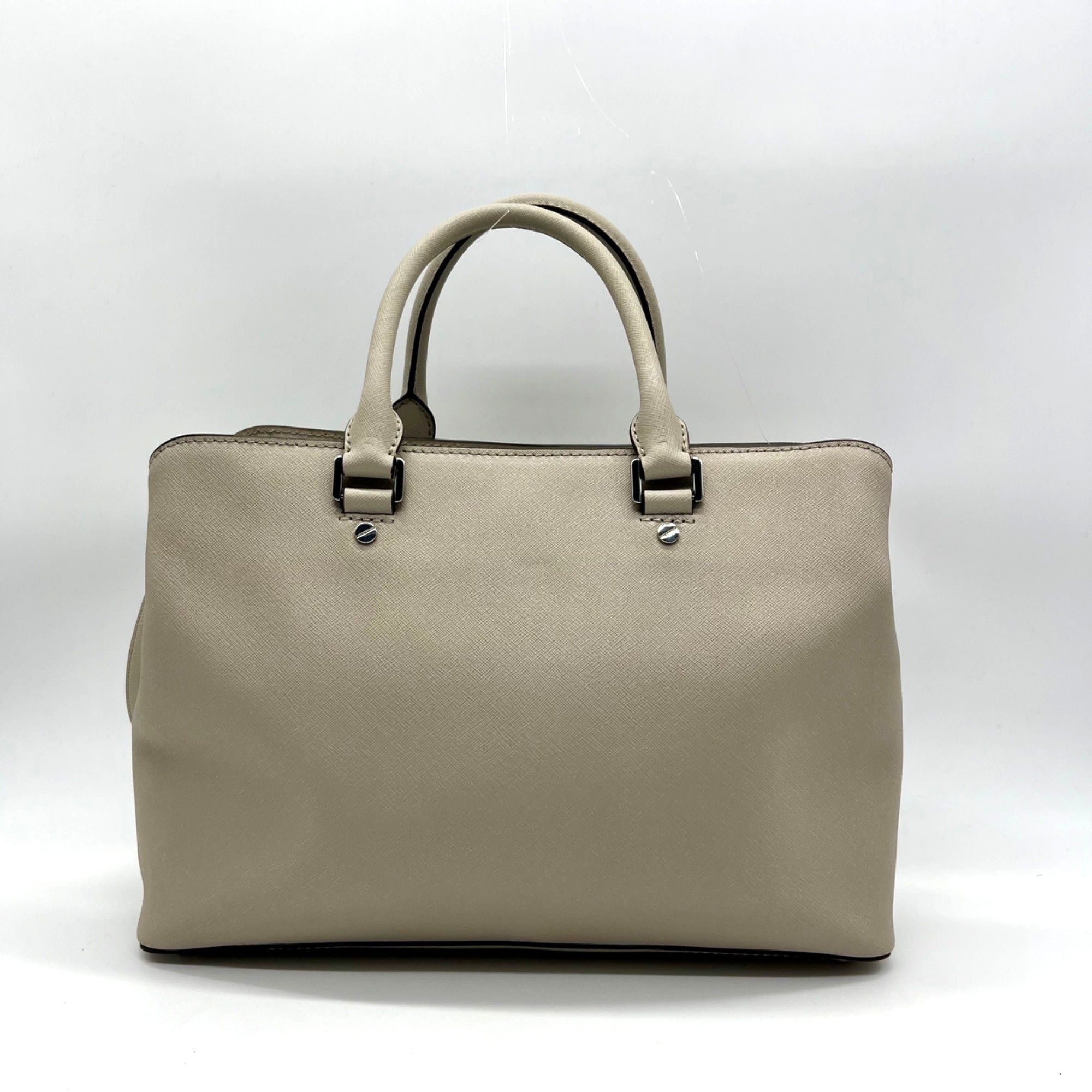 Michael Kors Gray Saffiano Leather Savannah Satchel Bag