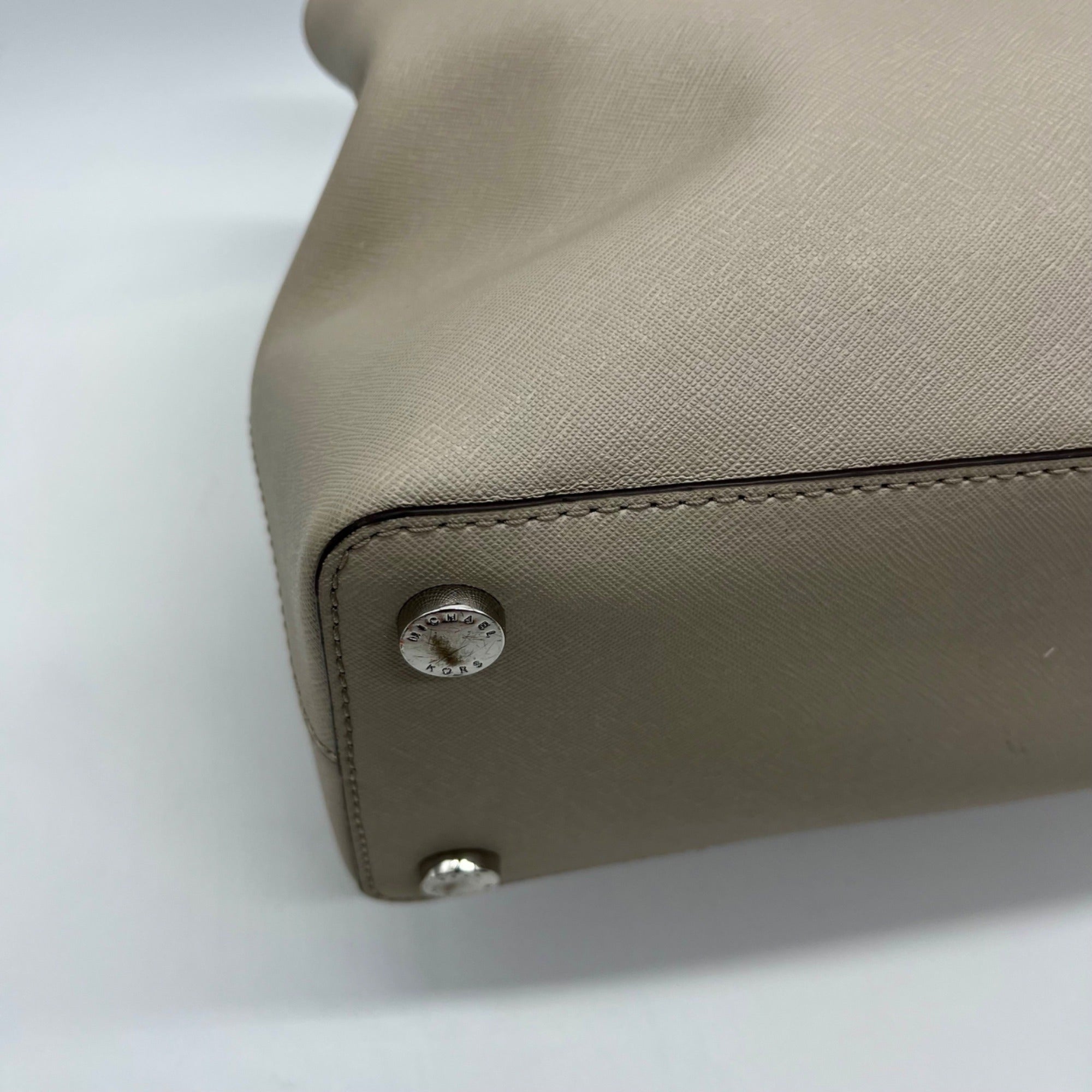 Michael Kors Gray Saffiano Leather Savannah Satchel Bag