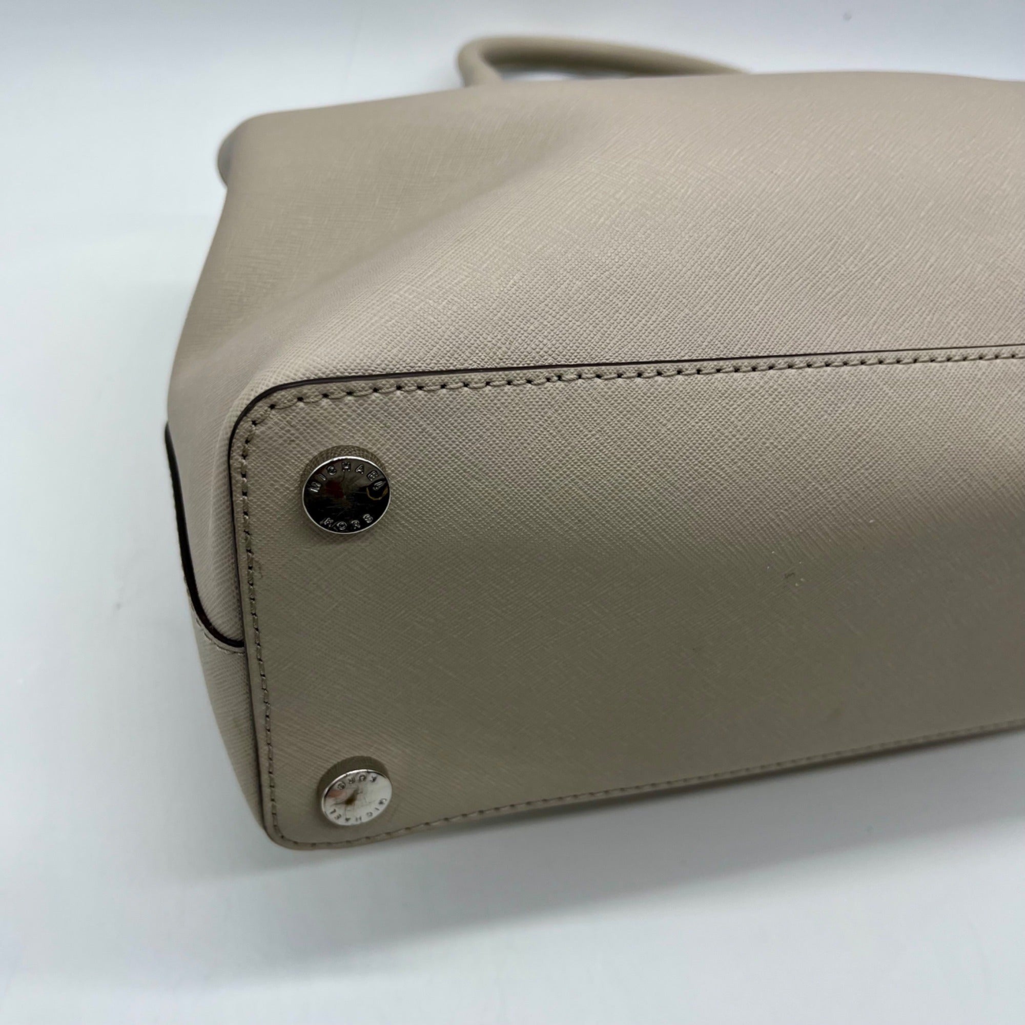 Michael Kors Gray Saffiano Leather Savannah Satchel Bag