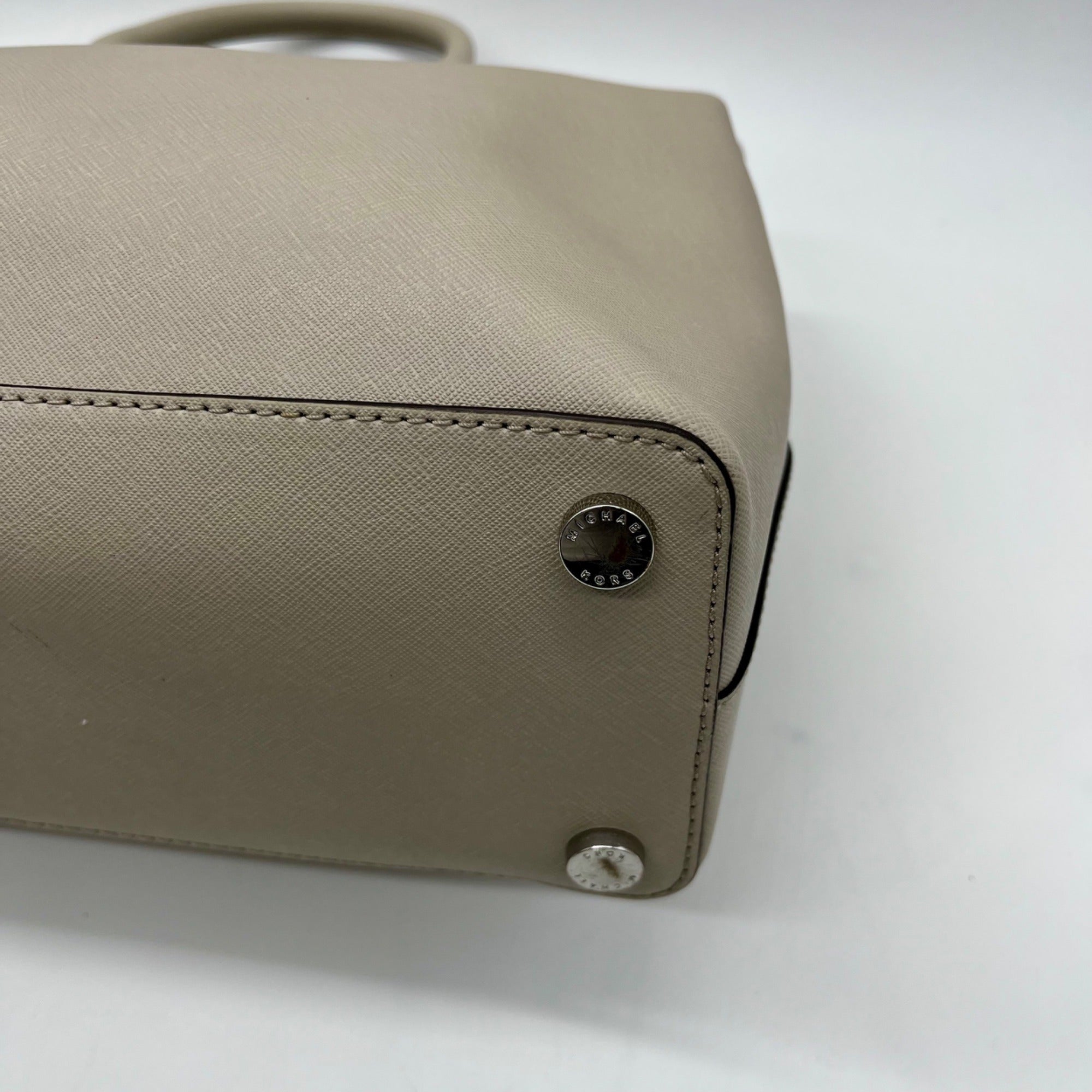 Michael Kors Gray Saffiano Leather Savannah Satchel Bag