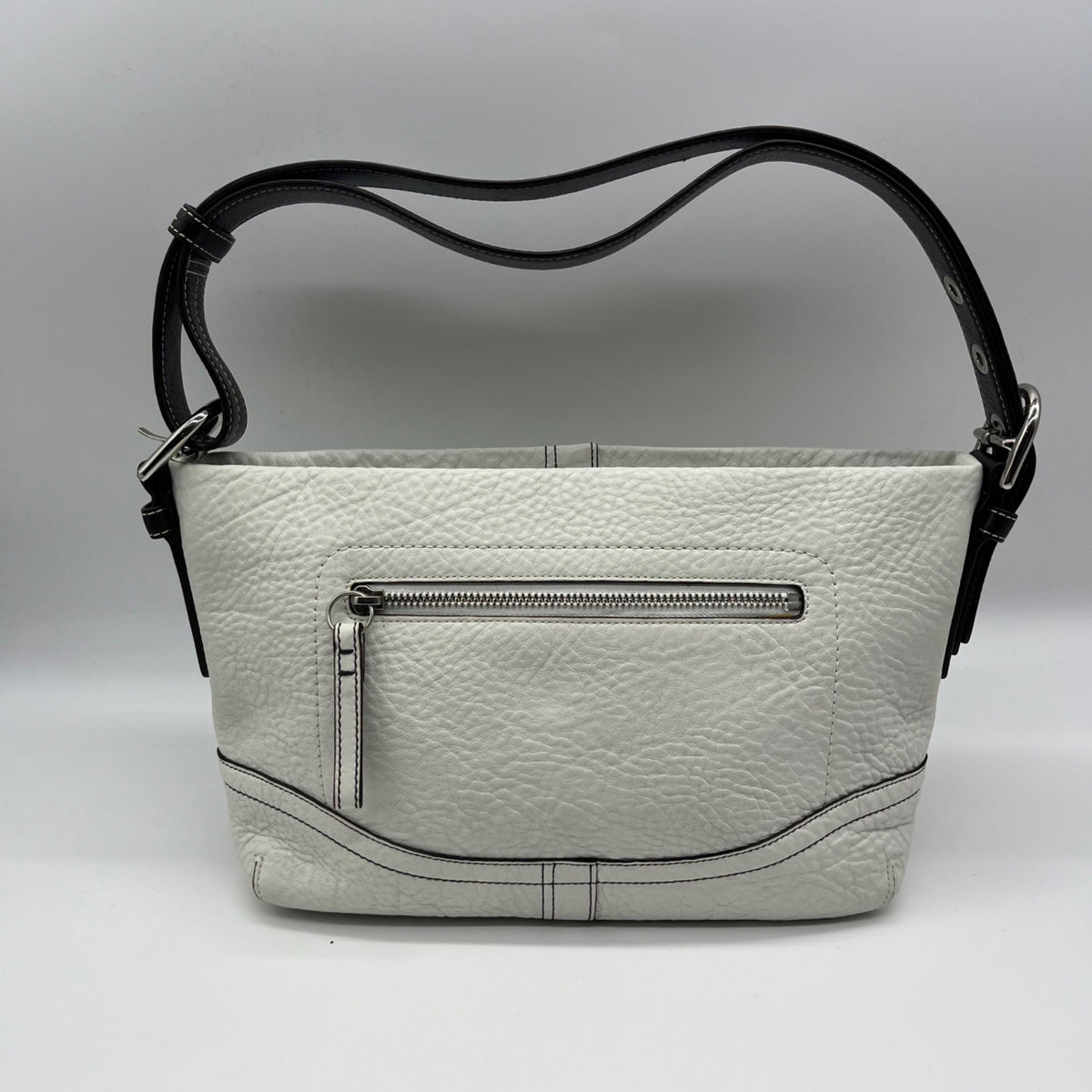 Coach White Vintage Leather Soho Pebbled Hobo Shoulder Bag