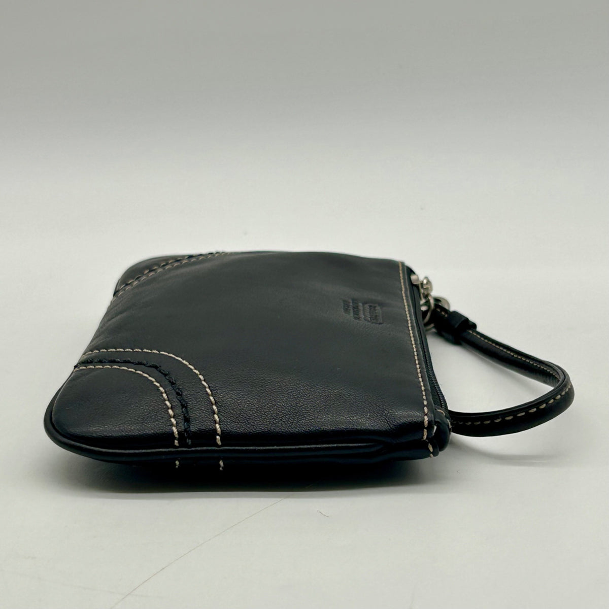 Coach Vintage Black Leatherware Small Zip Wristlet