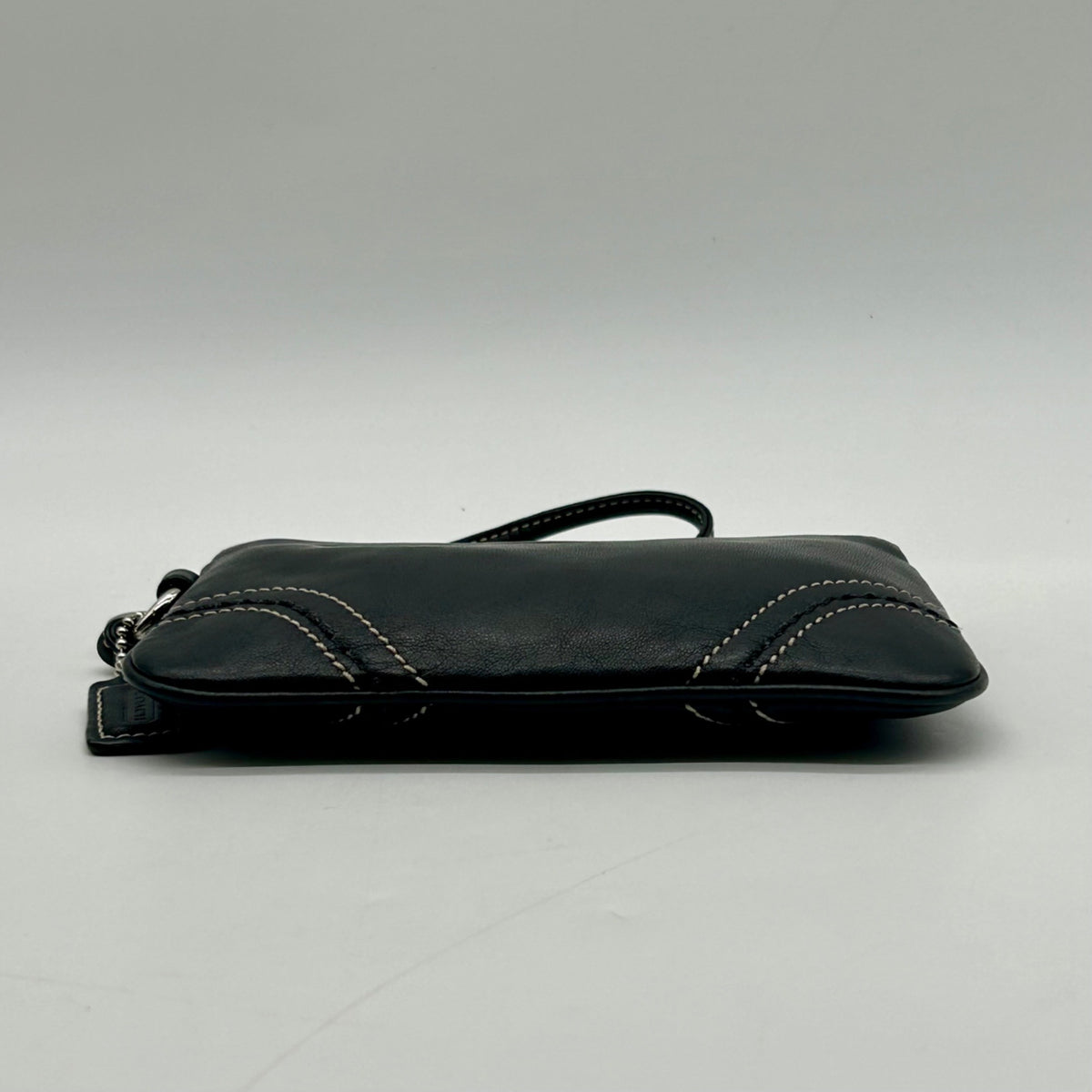Coach Vintage Black Leatherware Small Zip Wristlet