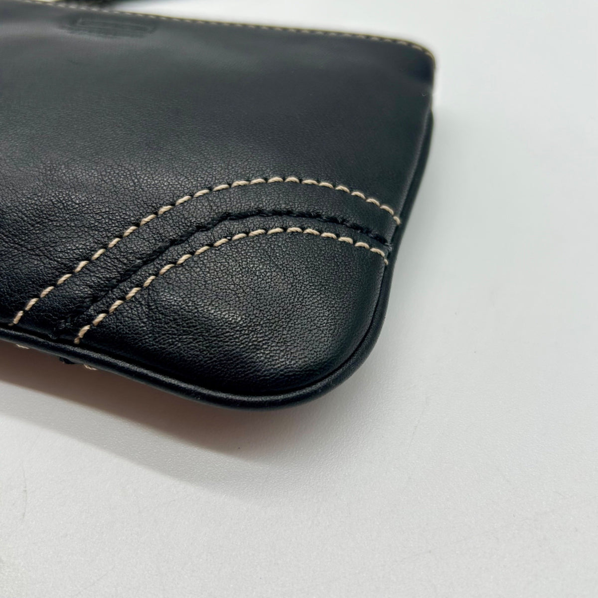 Coach Vintage Black Leatherware Small Zip Wristlet