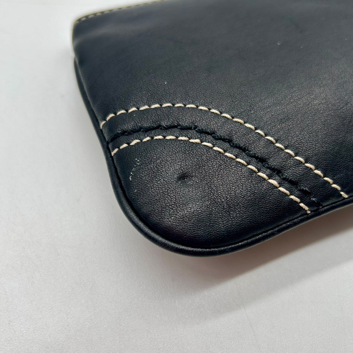 Coach Vintage Black Leatherware Small Zip Wristlet