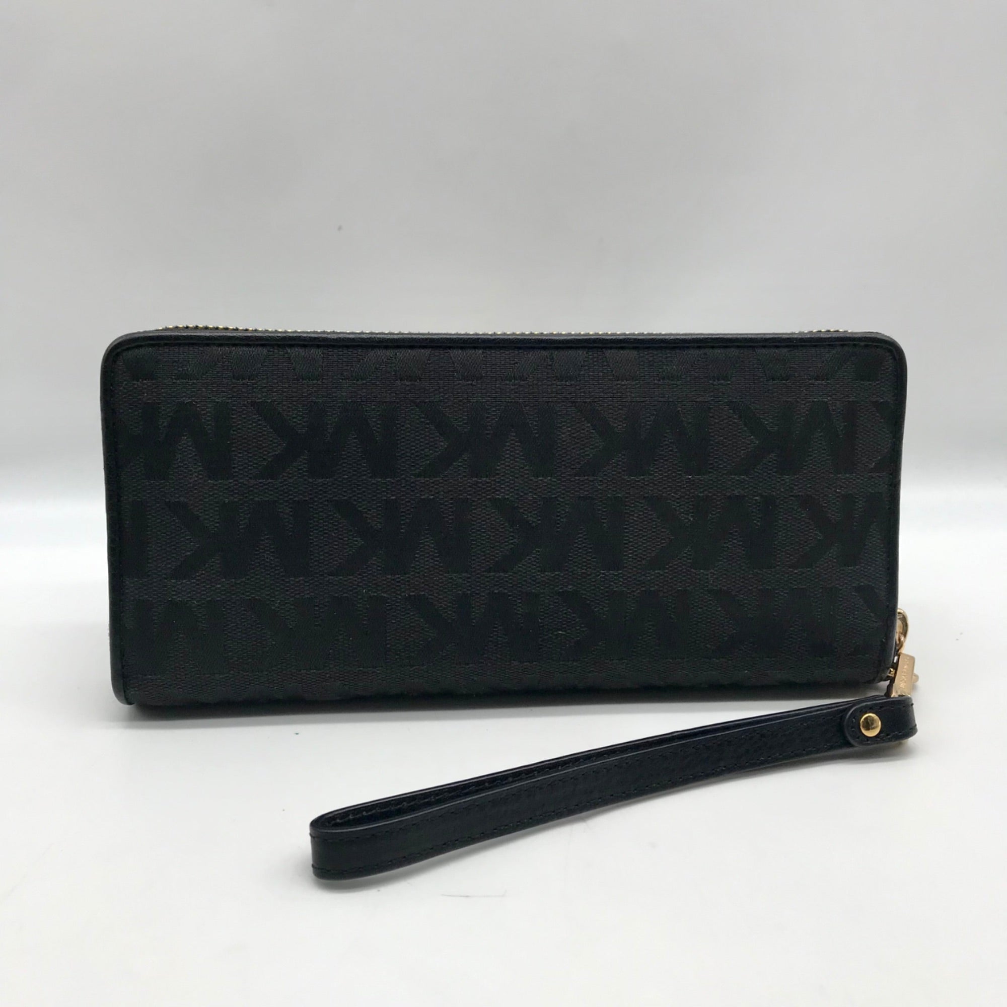 Michael Kors Black Monogram Canvas Jet Set Travel Continental Wallet