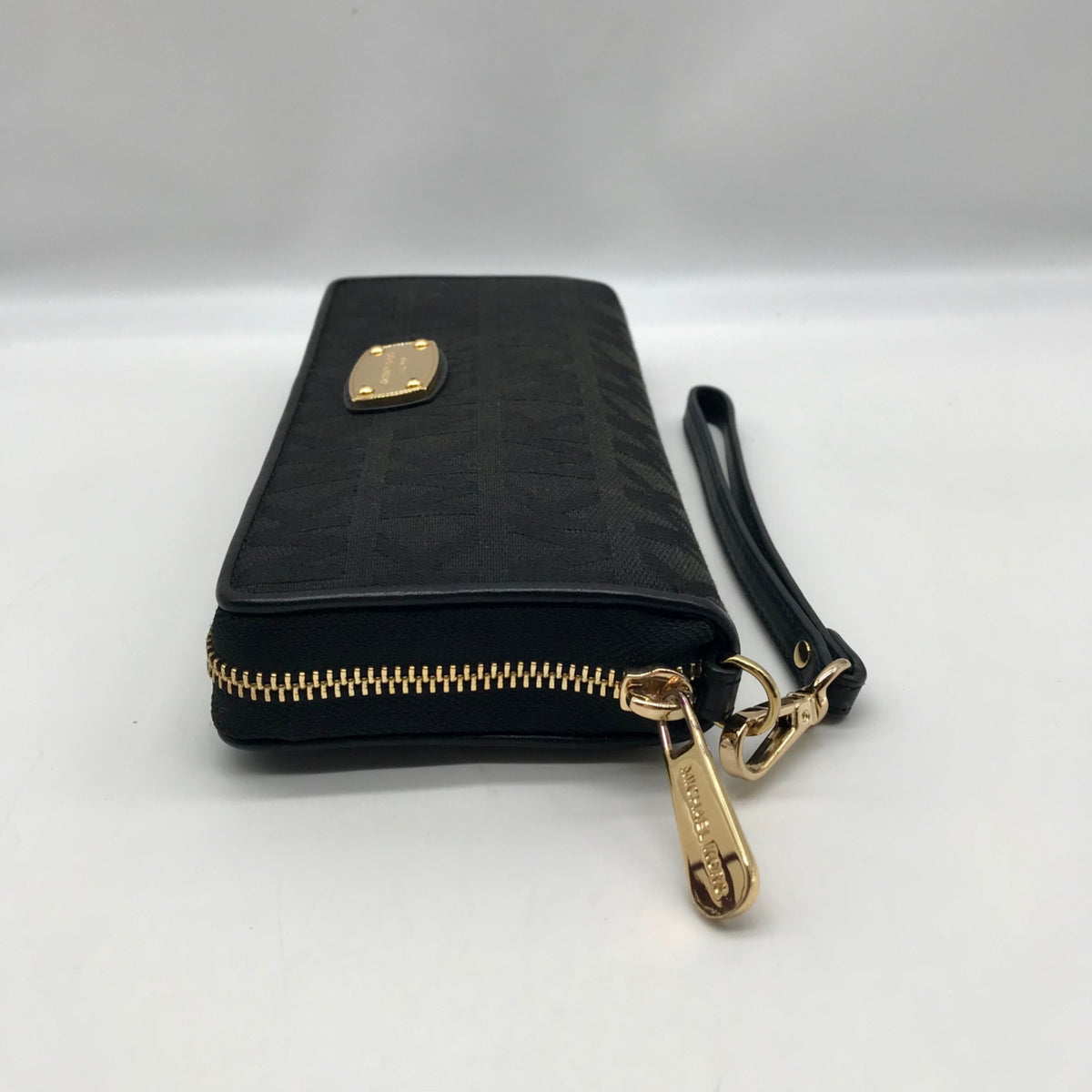 Michael Kors Black Monogram Canvas Jet Set Travel Continental Wallet
