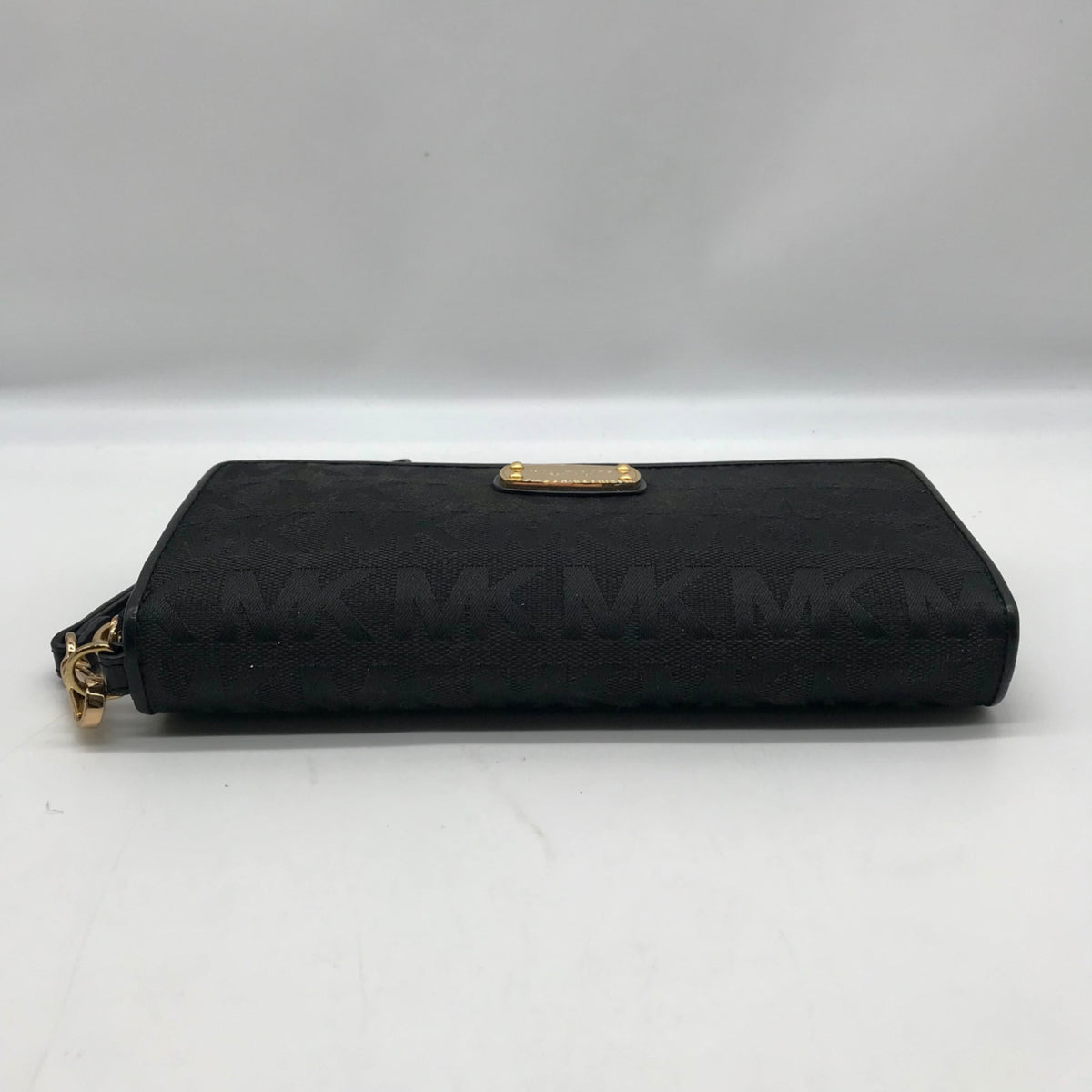 Michael Kors Black Monogram Canvas Jet Set Travel Continental Wallet