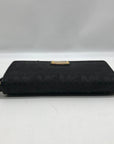 Michael Kors Black Monogram Canvas Jet Set Travel Continental Wallet