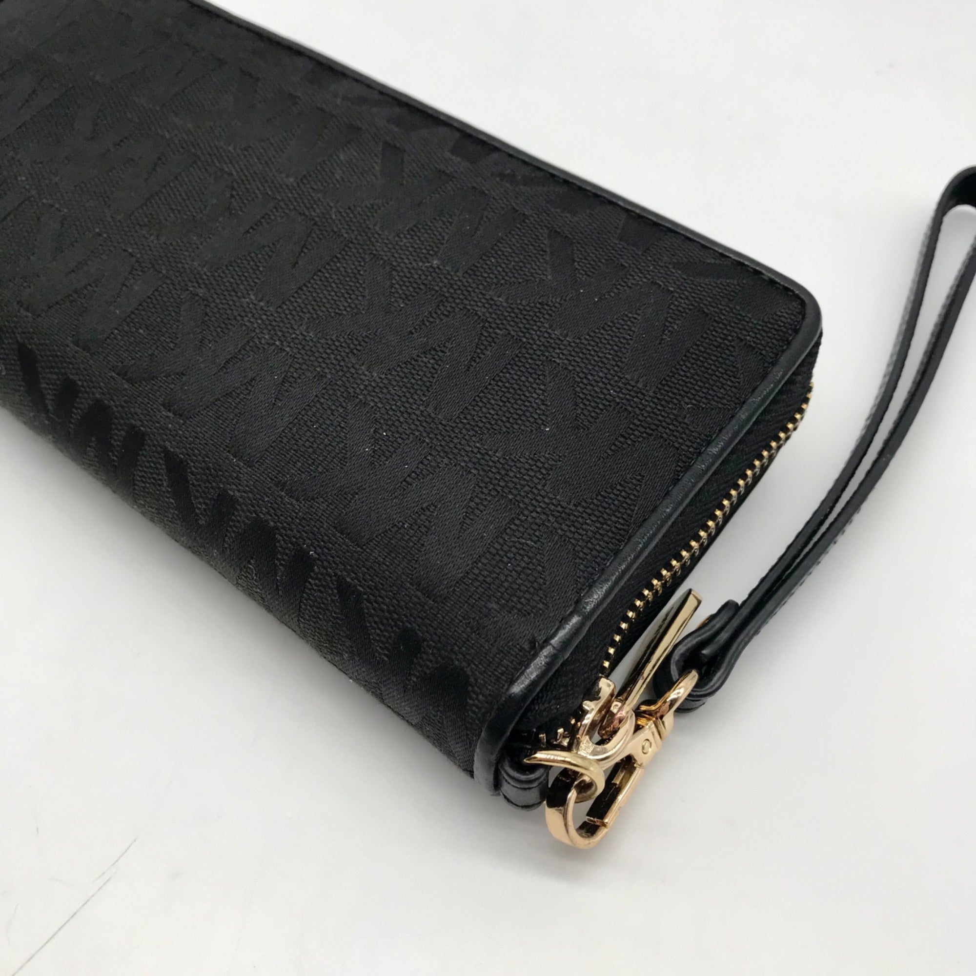 Michael Kors Black Monogram Canvas Jet Set Travel Continental Wallet
