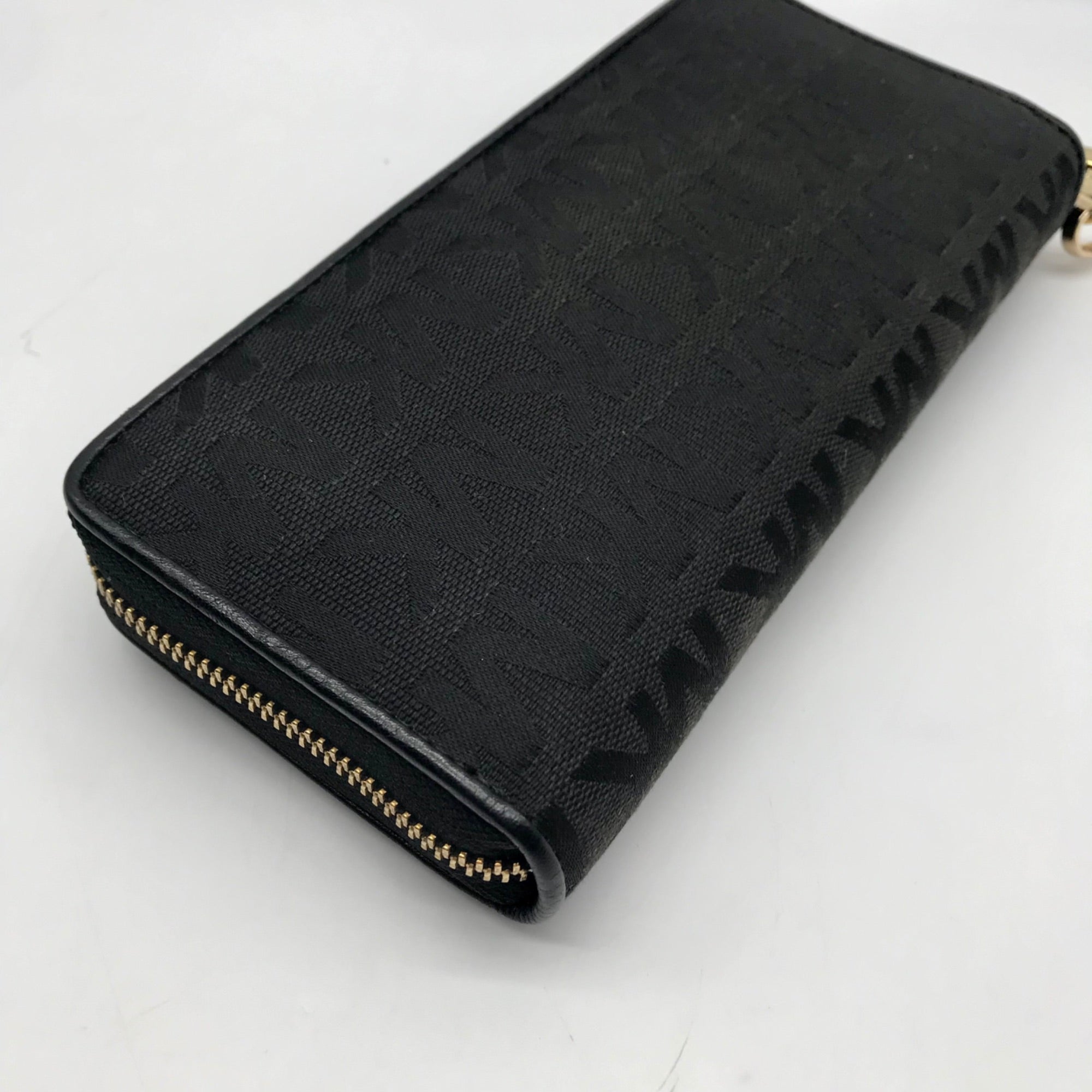 Michael Kors Black Monogram Canvas Jet Set Travel Continental Wallet