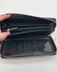 Michael Kors Black Monogram Canvas Jet Set Travel Continental Wallet