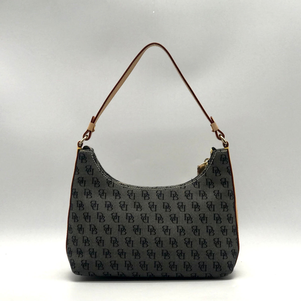 Dooney &amp; Bourke Grey Signature Canvas Hobo Shoulder Bag
