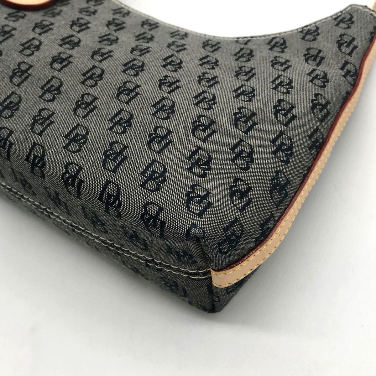 Dooney &amp; Bourke Grey Signature Canvas Hobo Shoulder Bag