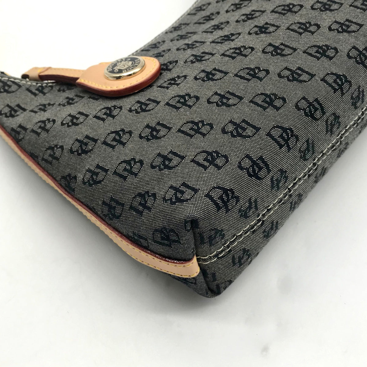 Dooney &amp; Bourke Grey Signature Canvas Hobo Shoulder Bag