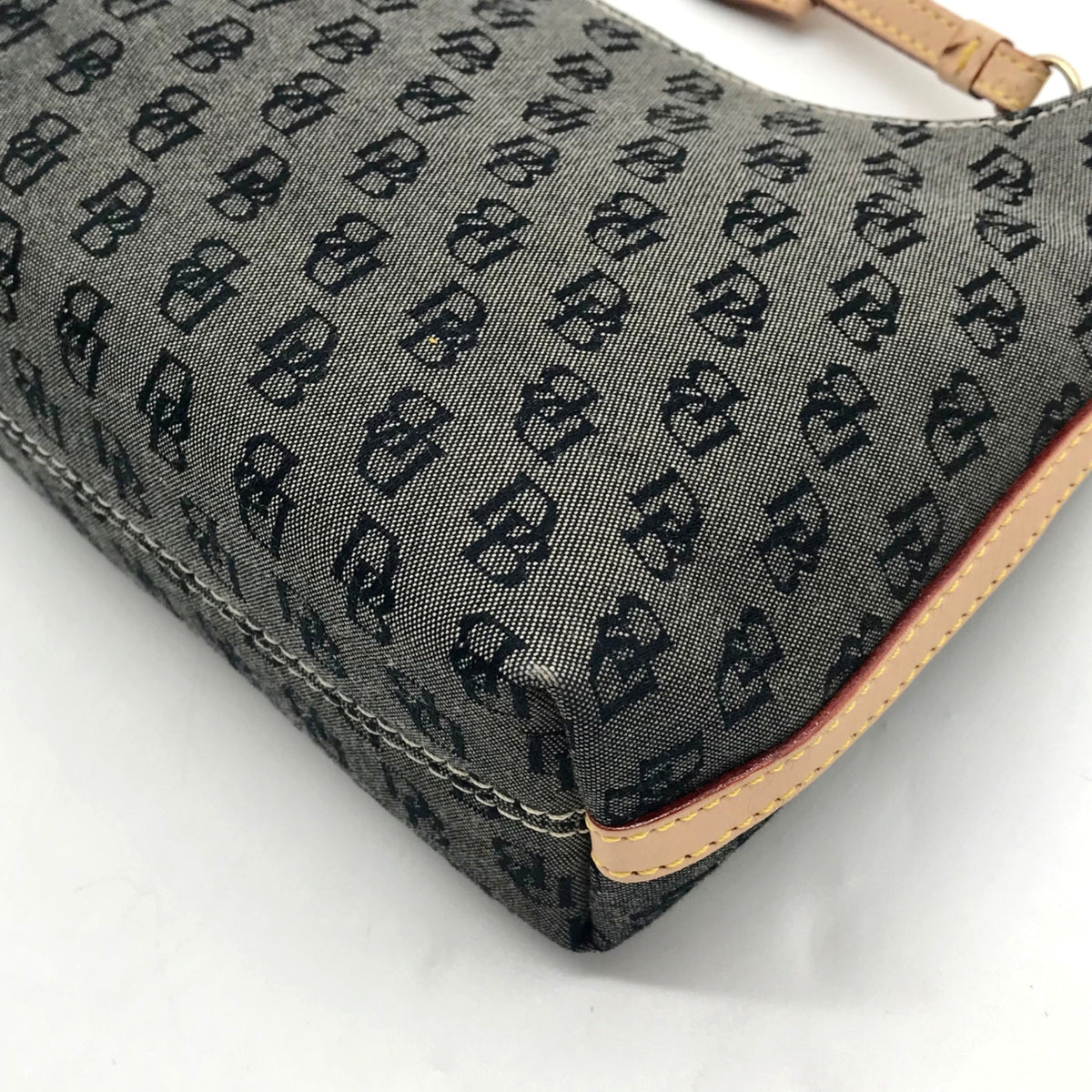 Dooney &amp; Bourke Grey Signature Canvas Hobo Shoulder Bag