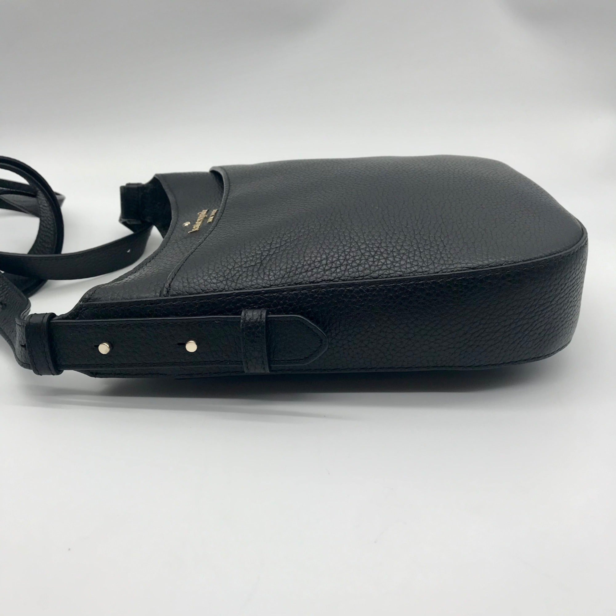 Kate Spade Black Pebbled Leather Leila North South  Crossbody Bag