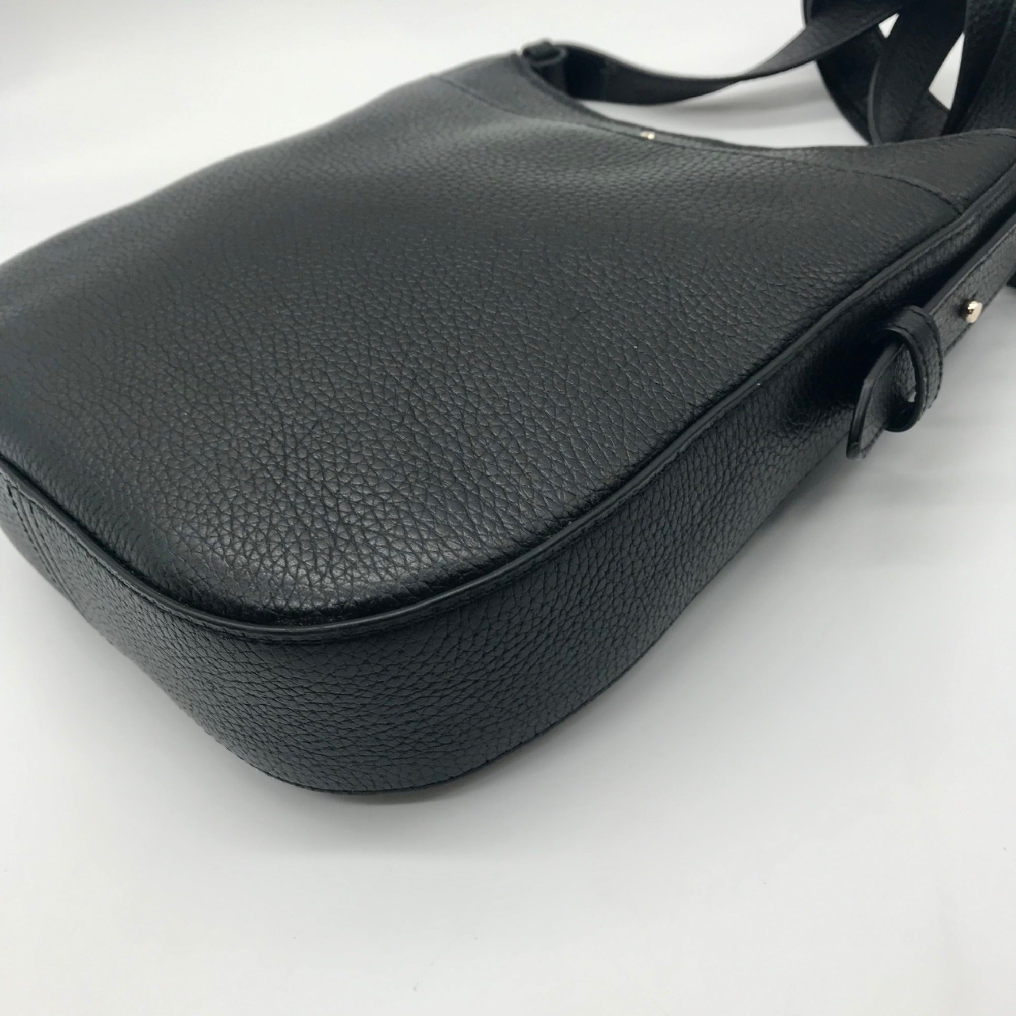 Kate Spade Black Pebbled Leather Leila North South  Crossbody Bag
